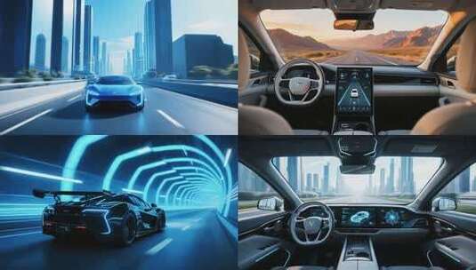 无人驾驶未来科技汽车自动驾驶智能智慧科幻高清在线视频素材下载