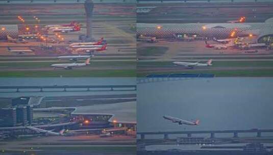 8K深圳机场起飞的中华航空客机高清在线视频素材下载