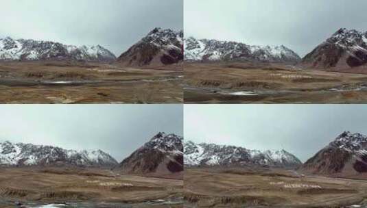航拍新疆瓦罕走廊祖国万岁高清在线视频素材下载
