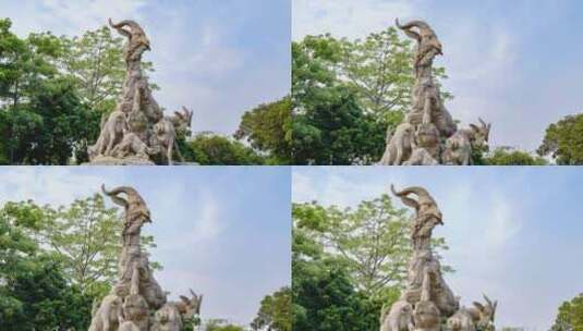 广州城市地标五羊雕塑雕像高清在线视频素材下载