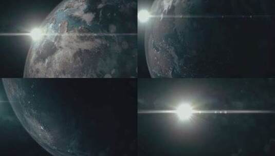 宇宙地球日出背景开场片头高清在线视频素材下载