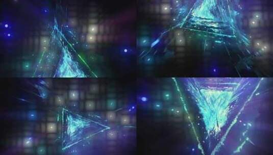 梦幻绿蓝色隧道背景高清在线视频素材下载