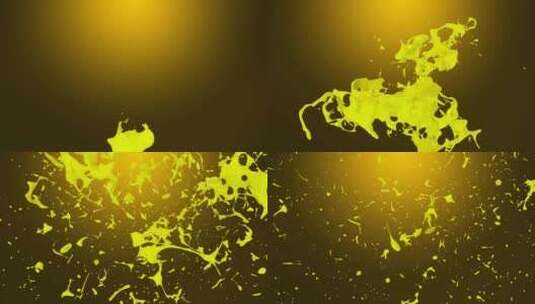 抽象黄色油漆飞溅V4高清在线视频素材下载