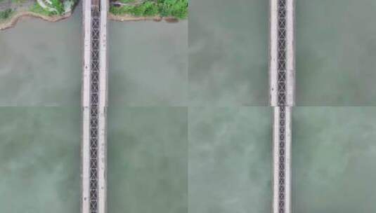 黔阳古城的公铁两用大桥高清在线视频素材下载