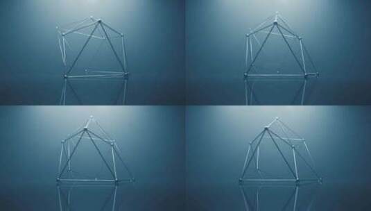 带雾场景的几何结构高清在线视频素材下载