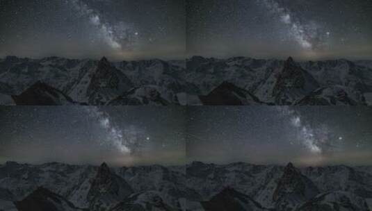 延时阿尔卑斯山脉的银河系高清在线视频素材下载
