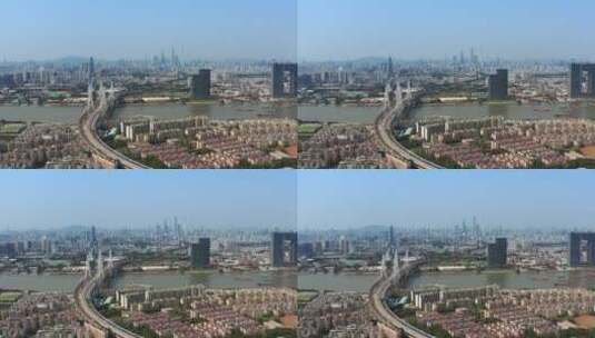 广州洛溪大桥航拍高清在线视频素材下载