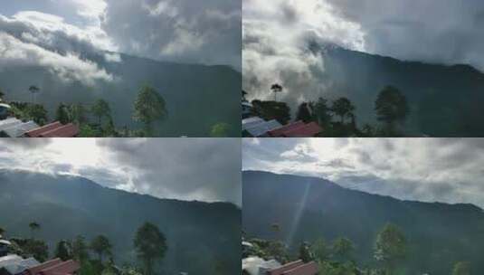 山谷中的浓雾延时拍摄镜头高清在线视频素材下载