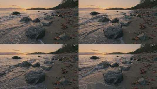 低角度的海浪镜头高清在线视频素材下载