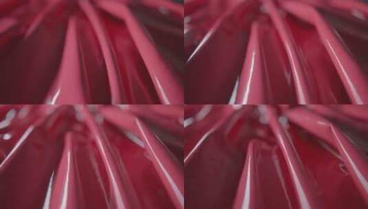 4K推移粉红色光亮褶皱的PVC纸高清在线视频素材下载