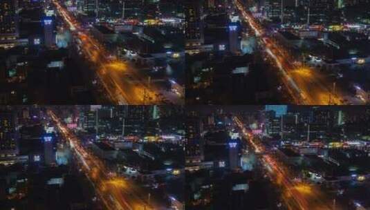 北京夜间建筑的延时景色高清在线视频素材下载