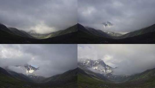 云和一座陡峭的落基山高清在线视频素材下载