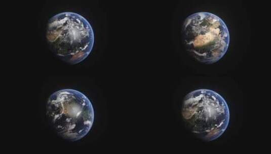 在黑色背景下转动的地球高清在线视频素材下载