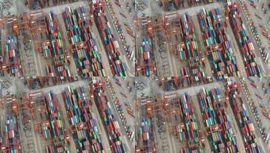 航拍香港码头的集装箱高清在线视频素材下载