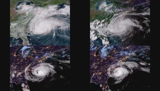 天气地图显示佛罗伦萨飓风的路径高清在线视频素材下载