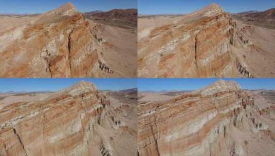航拍沙漠里的悬崖断壁高清在线视频素材下载