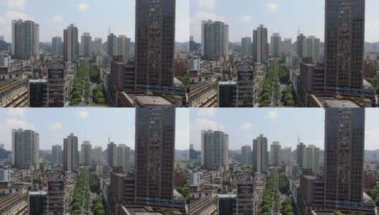 航拍贵阳城市高楼交通高清在线视频素材下载