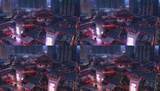 大唐西市夜景高清在线视频素材下载