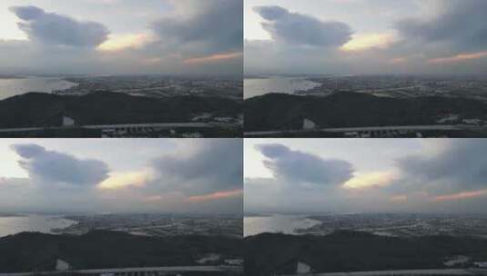 珠江口海域的夕阳高清在线视频素材下载