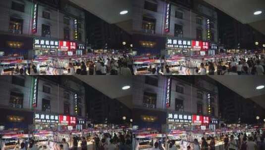 杭州武林夜市夜景高清在线视频素材下载