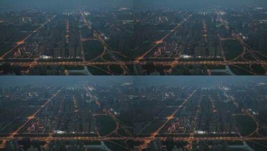 武汉城市大夜景，略俯视横移镜头高清在线视频素材下载