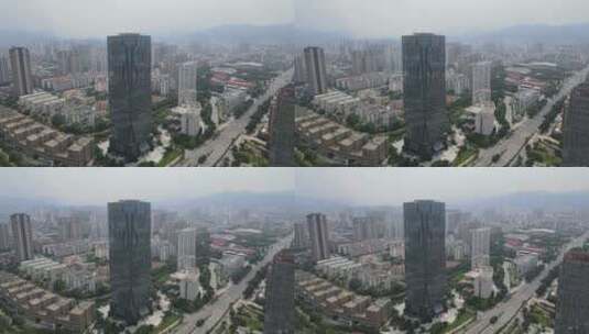 福建莆田城市建筑地标高楼航拍高清在线视频素材下载