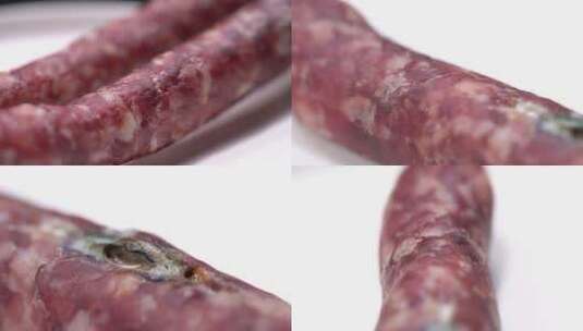 【镜头合集】微距解剖香肠肉质腊肠熏肉高清在线视频素材下载