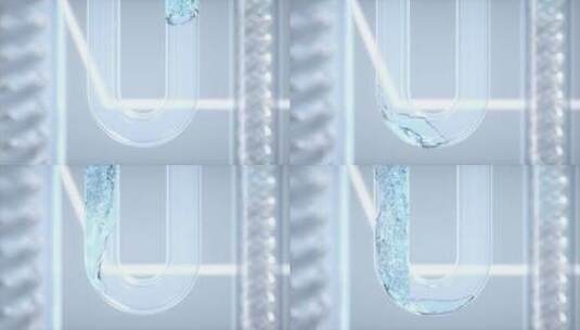 医学生物化学试剂流过U型管子动态唯美视频高清在线视频素材下载