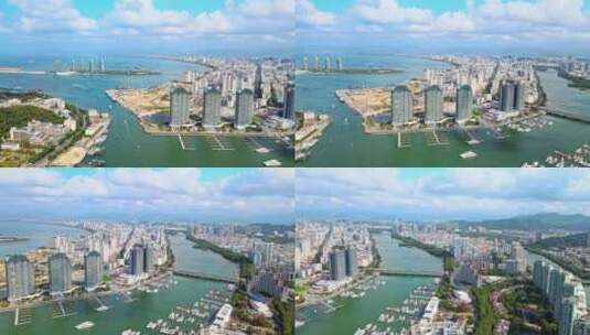 三亚城市风光航拍高清在线视频素材下载
