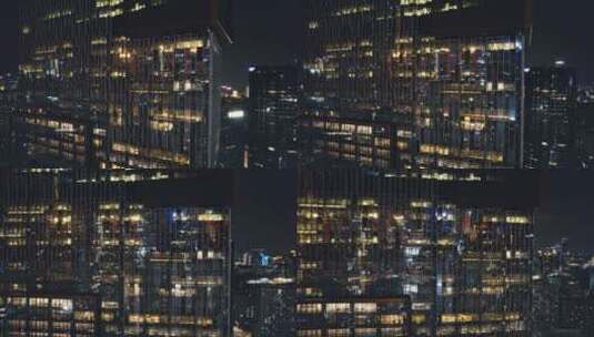 4k环绕航拍深圳南山地标建筑腾讯滨海大厦夜景高清在线视频素材下载