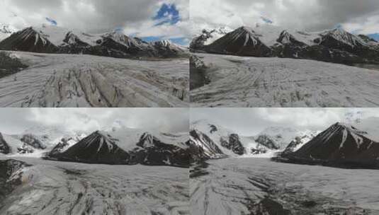 航拍青海果洛玛沁神山阿尼玛卿雪山哈龙冰川高清在线视频素材下载