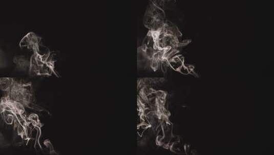 烟雾向上移动黑色背景上以慢动作滚滚高清在线视频素材下载