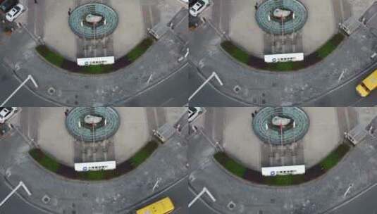 航拍武汉建设银行广场高清在线视频素材下载