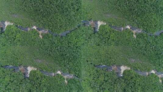 航拍亚马逊丛林中一条河流的空中拍摄高清在线视频素材下载