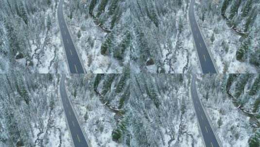 四姑娘山冬季景区风景高清在线视频素材下载