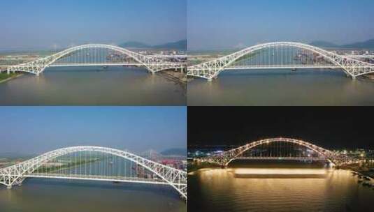 珠海横琴二桥夜景航拍高清在线视频素材下载