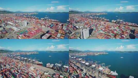 繁忙的港口 繁忙的码头高清在线视频素材下载