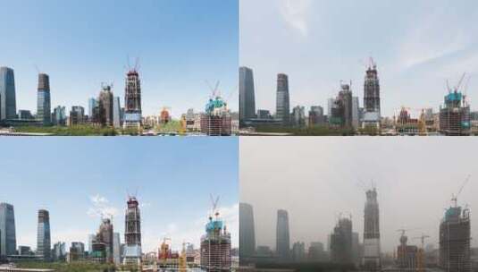 中国尊及北京CBD核心区建设超长延时摄影高清在线视频素材下载