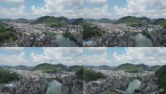 贵州镇江古镇、山河灿烂高清在线视频素材下载