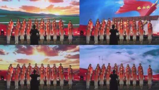 4K学生合唱歌曲《万疆》庆祝艺术节视频素材高清在线视频素材下载