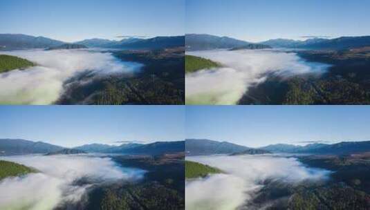 【延时】早晨山间流动的云海高清在线视频素材下载