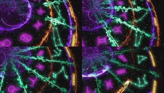 五彩星座符号 (1)高清在线视频素材下载