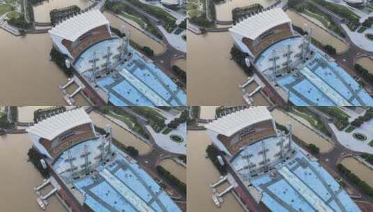 广州海心沙亚运公园亚运场馆高清在线视频素材下载