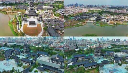 广州文化馆广州海珠公园航拍2022最新高清在线视频素材下载