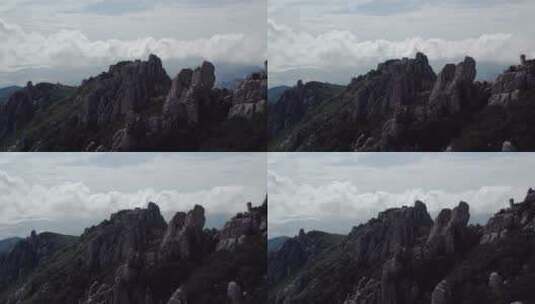 航拍青岛崂山巨峰海上名山高清在线视频素材下载