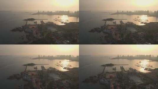 航拍青岛前海一线城市景观 4k高清在线视频素材下载