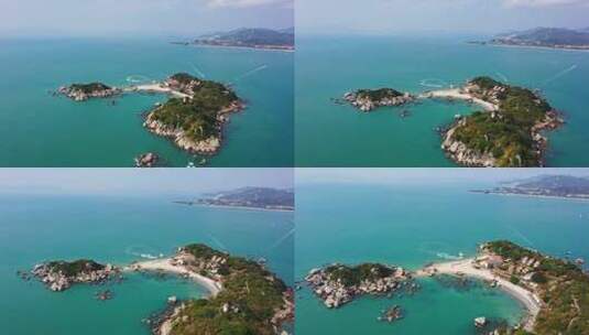惠州三角洲岛全景航拍前进1高清在线视频素材下载