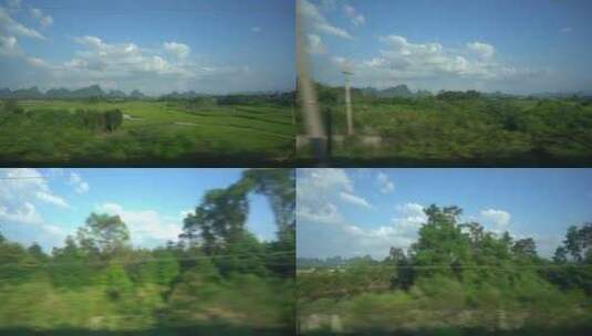 4k 铁路交通运输和窗外自然风景高清在线视频素材下载