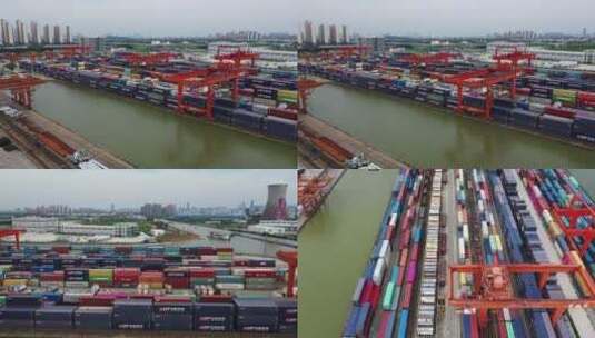 集装箱港口货运物流码头运输船运高清在线视频素材下载