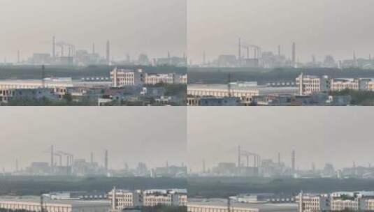 雾霾天的化工厂高清在线视频素材下载